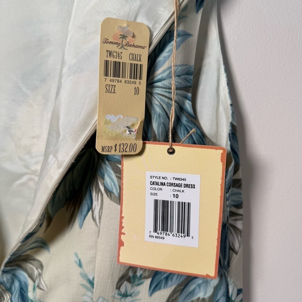 NWT Tommy Bahama Floral Shift Dressy Dress 100% Silk Tropical Leaves 10 - Picture 5 of 9